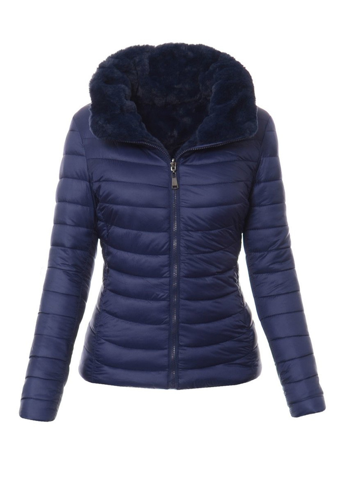 Damska Dwustronna Zimowa Kurtka Ortalionowa Nikola Granatowa