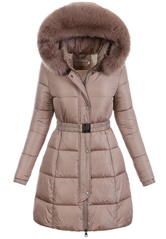 Damska Kurtka Pikowana Jagna Brązowa