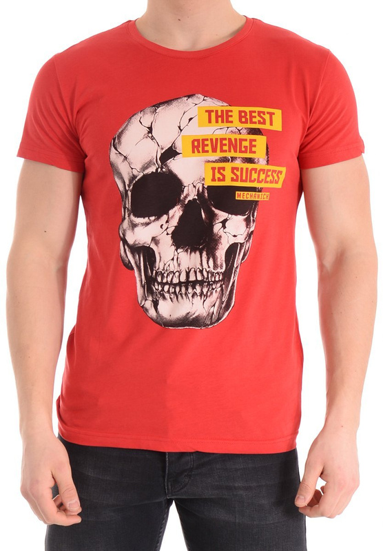 Męska Koszulka T-Shirt Nadruk Czerwona