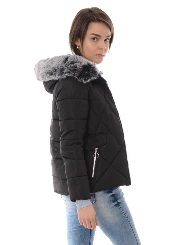 Damska Zimowa Kurtka Ortalionowa Czarna