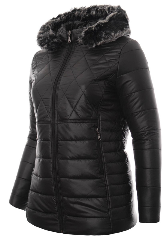 Damska Zimowa Ortalionowa Kurtka Czarna