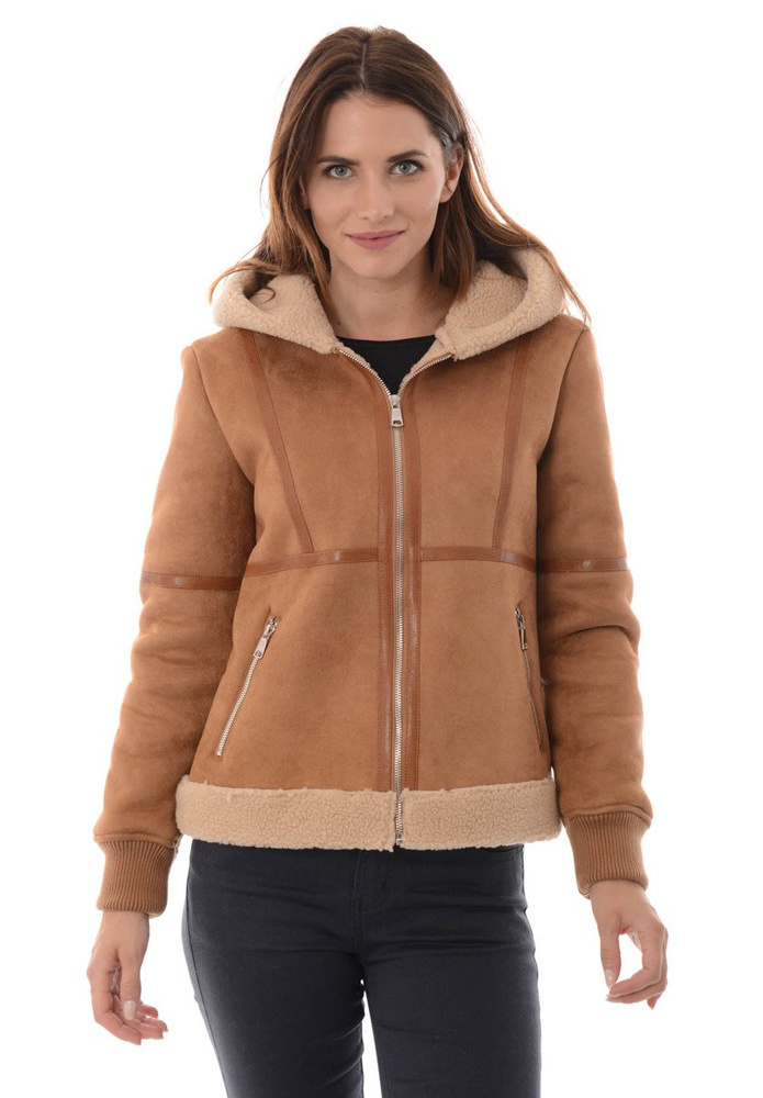 Damska Zimowa Kurtka Kożuszek Miriam Brązowa