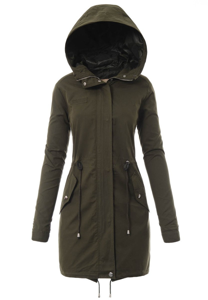 Damska Kurtka Parka Zimowa 2w1 Zielona