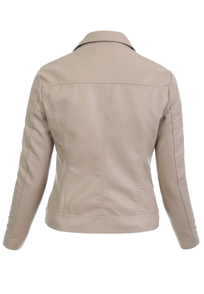 Damska Kurtka Ramoneska Alana Beżowa