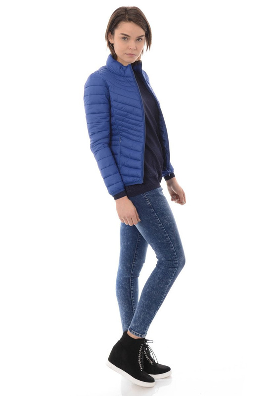 Damska Wiosenna Kurtka Niebieska