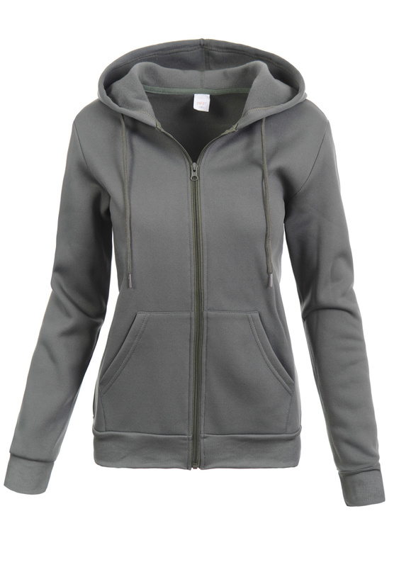 Damska Bluza Z Kapturem Rozsuwana Khaki