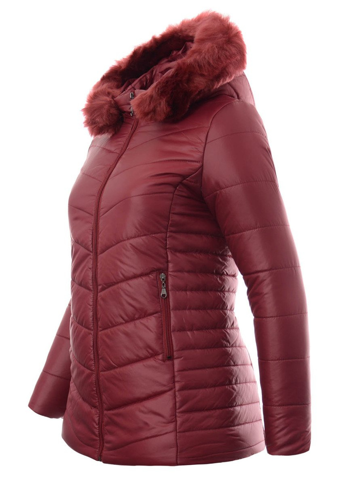 Damska Zimowa Ortalionowa Kurtka Otylia Bordowa