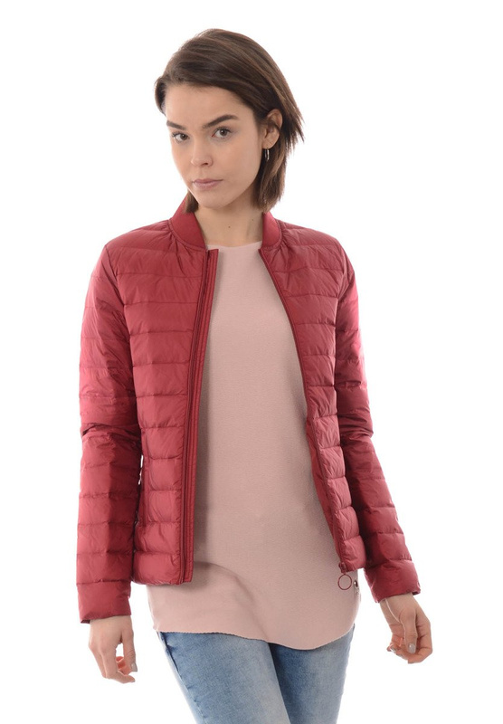 Damska Puchowa Wiosenna Kurtka Kornelia Bordowa