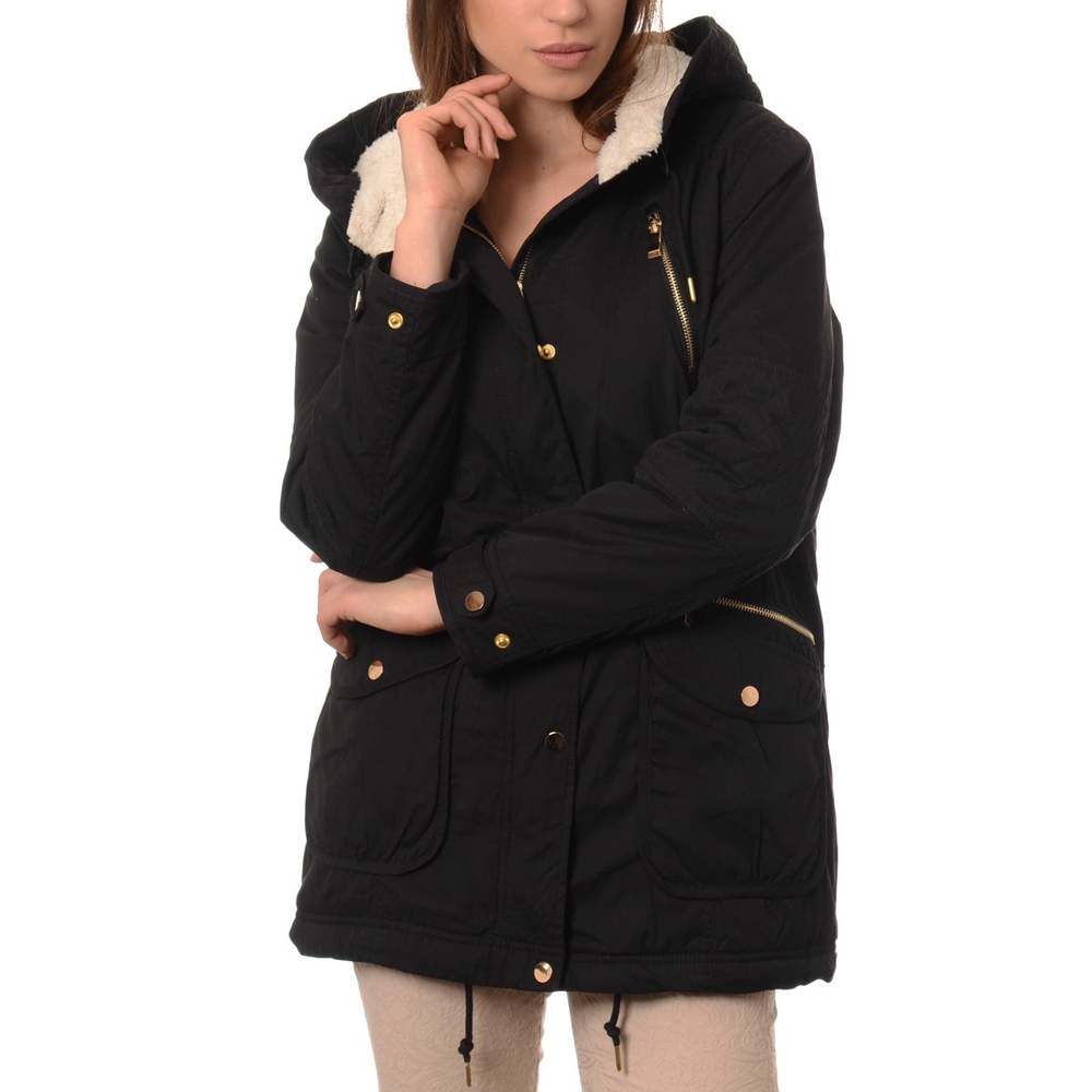 Damska Kurtka Parka Zimowa Czarna (595)