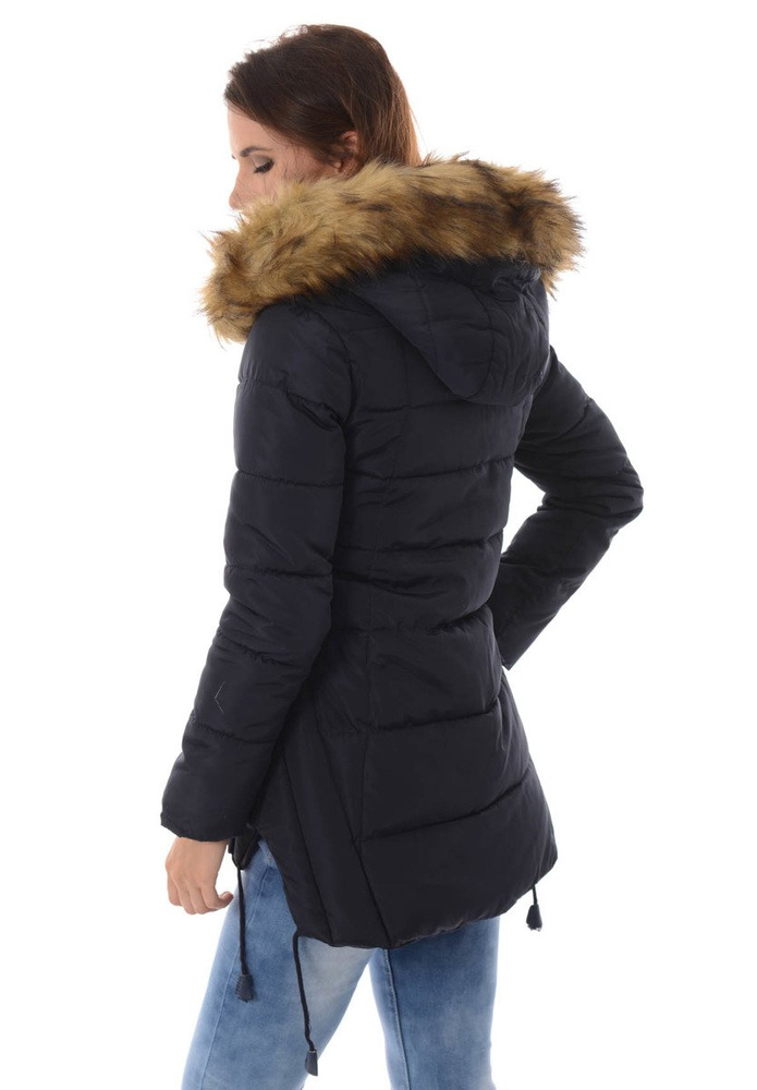 Damska Zimowa Ortalionowa Kurtka Pamela Granatowa