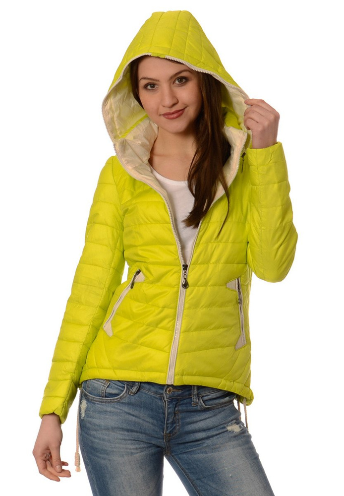 Damska Jesienna Kurtka Ortalionowa Eva Limonkowa