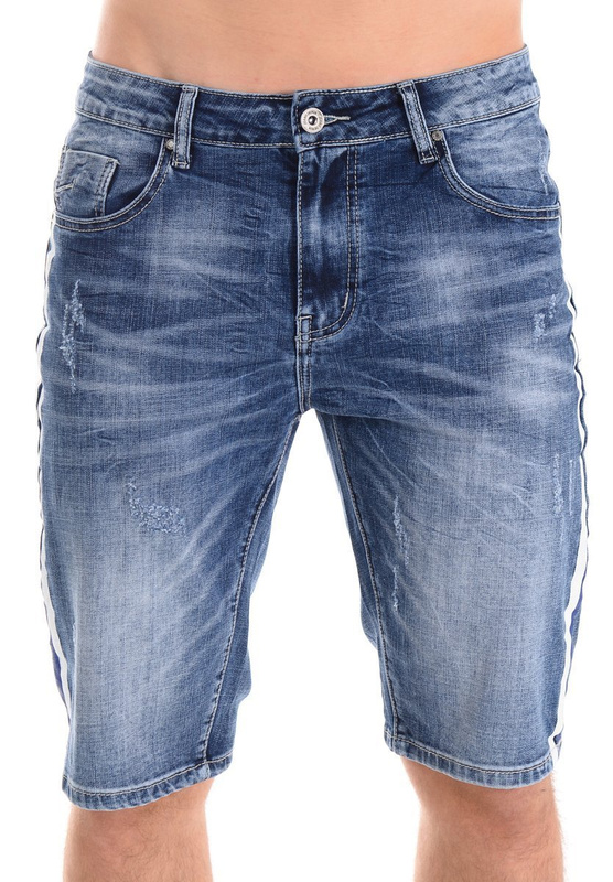 Męskie Spodenki Jeansowe Granatowe
