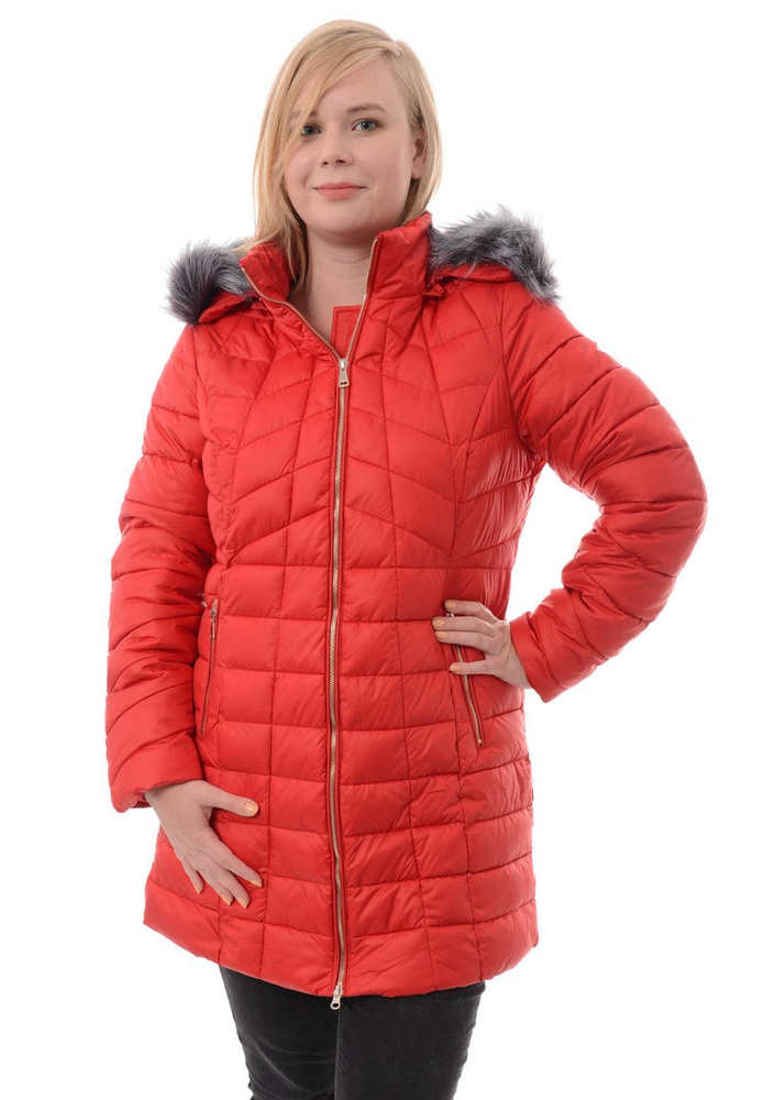 Damska Zimowa Ortalionowa Kurtka Marzena Czerwona