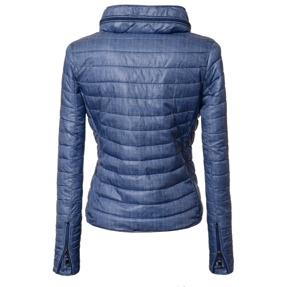 Damska Wiosenna Kurtka Ortalionowa Niebieska Melanż