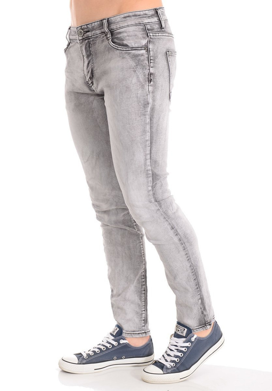 Męskie Spodnie Jeansowe Szare