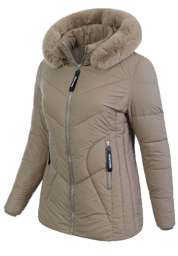 Damska Kurtka Ortalionowa Augustyna Cappuccino