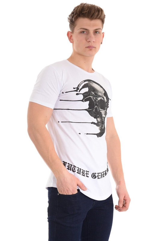 Męska Koszulka T-Shirt Nadruk Biały