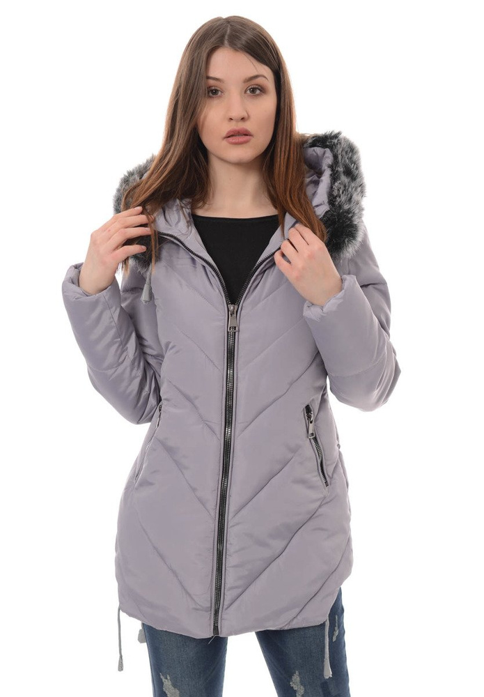 Damska Zimowa Kurtka Ortalionowa Lucyna Szara