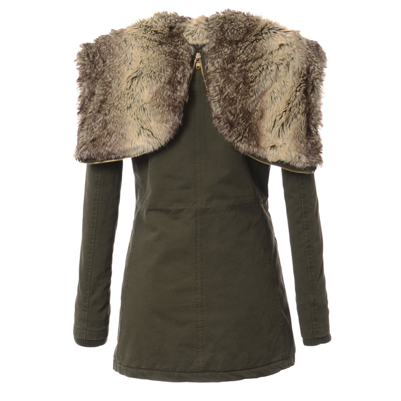 Damska Parka Kurtka Zimowa Zielona