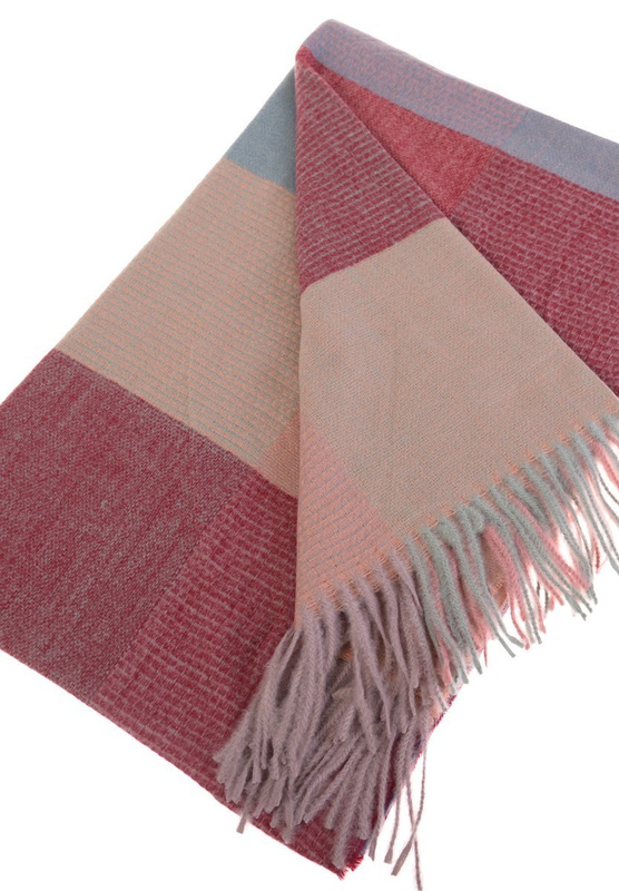 Szal Damski Bordowo- Różowy