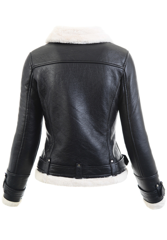 Damska Zimowa Kurtka Kożuszek Aurora Czarna