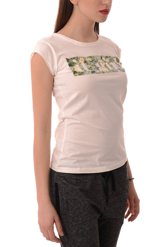 Bluzka Damska Koszulka Krótki Rękaw Biała