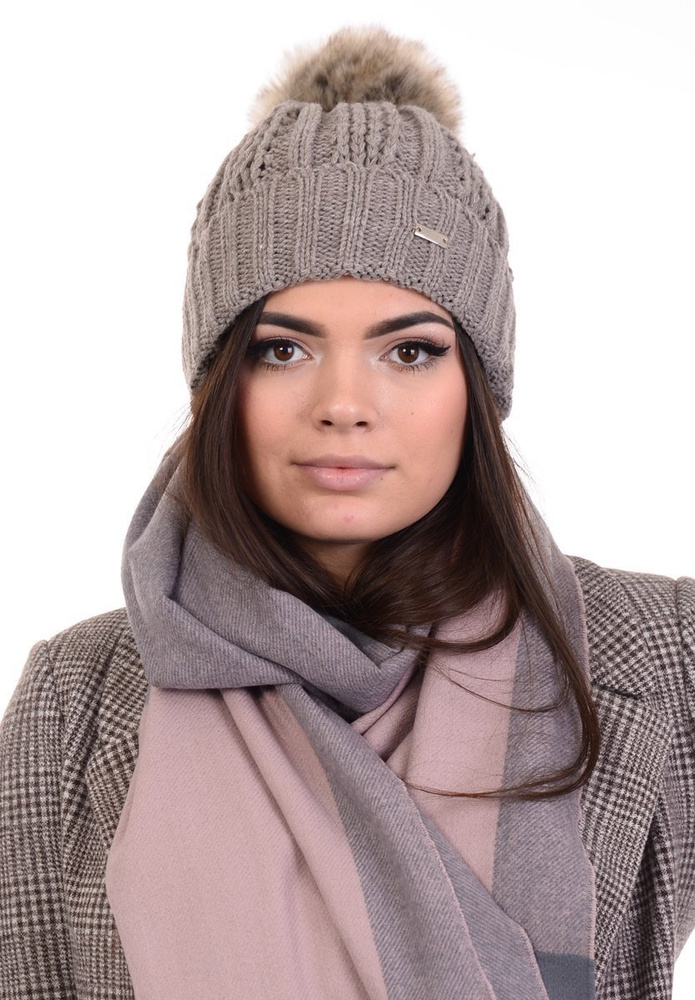 Damska Czapka Brązowa