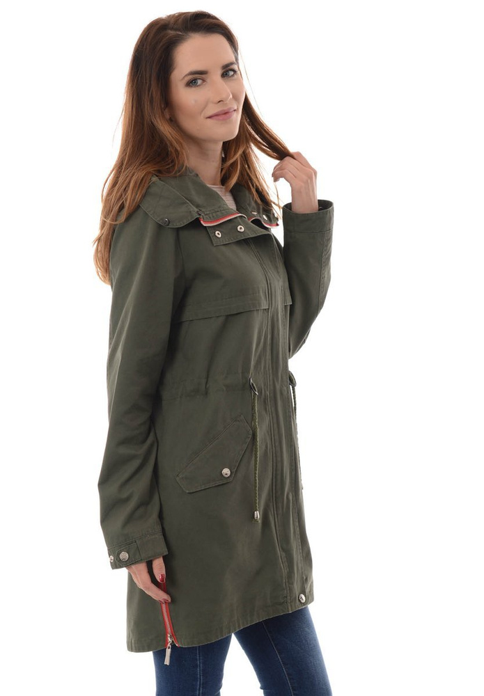 Damska Kurtka Parka Wiosenno Zimowa 2w1 Zielona