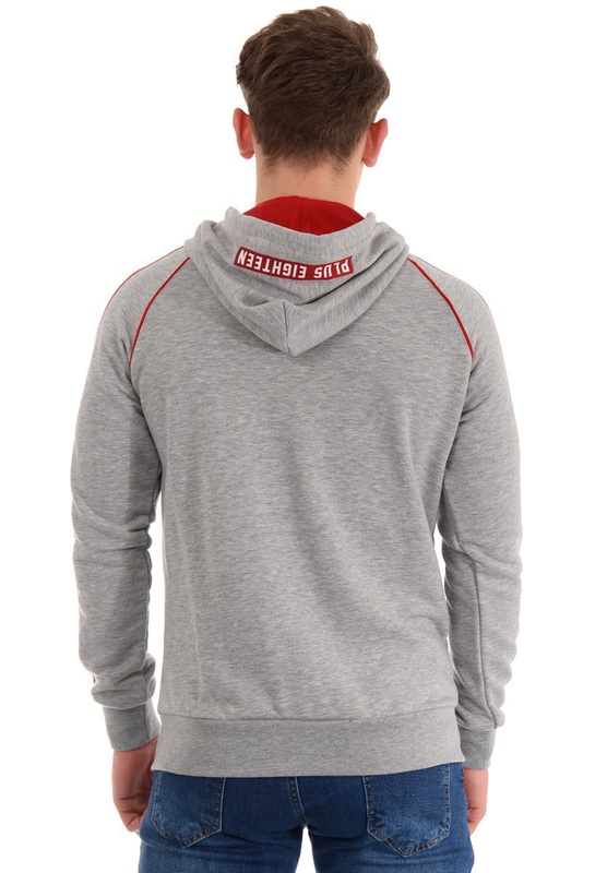 Męska Bluza Z Kapturem Szara