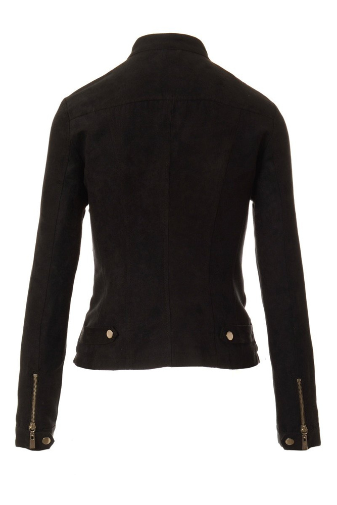 Ramoneska w Kolorze Czarnym z Zamszu