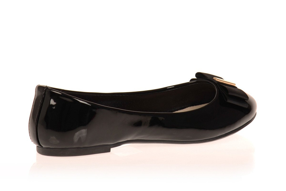 Balerinki Meliski Lakierki Kokarda Czarne