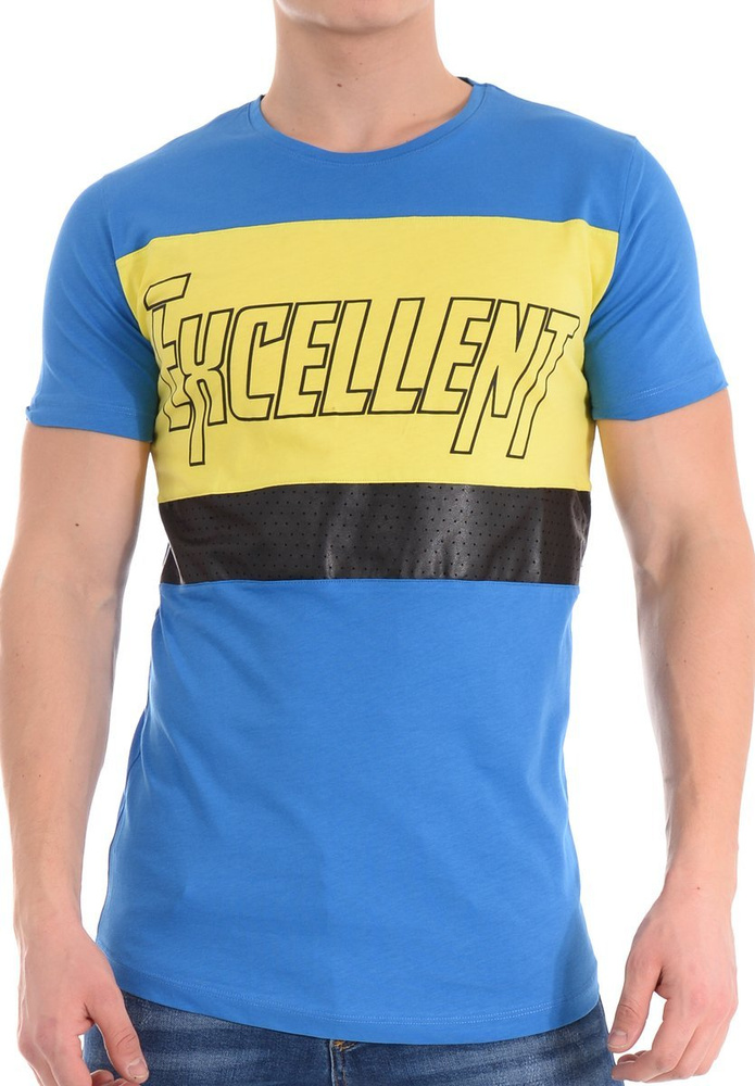 Męska Koszulka T-Shirt Nadruk Niebieska