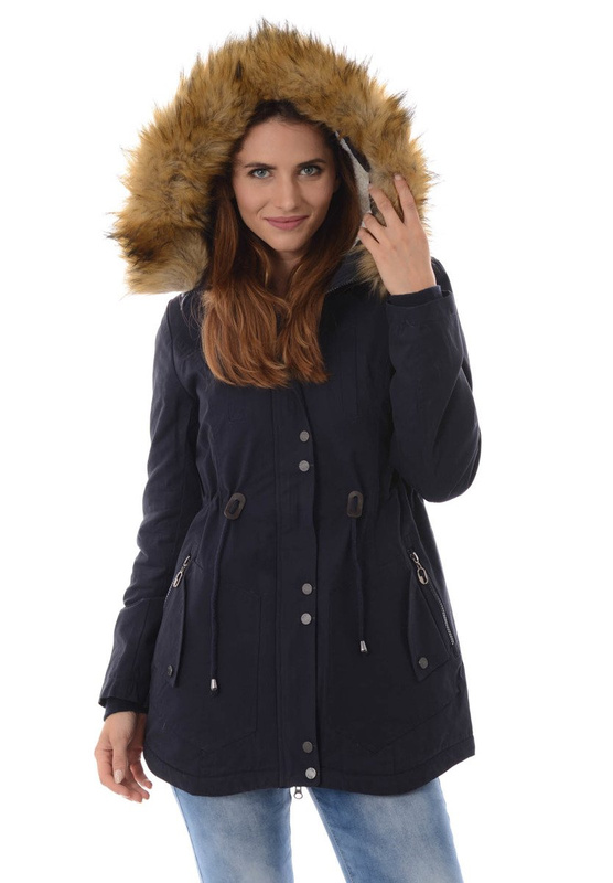 Damska Kurtka Parka Zimowa Adelina Granatowa