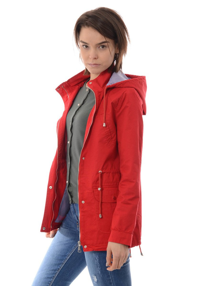 Damska Kurtka Parka Wiosenna Kasandra Czerwona