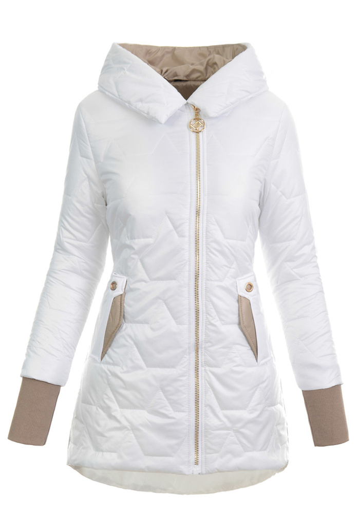 Damska Kurtka Pikowana Wiosenna Ida Biała