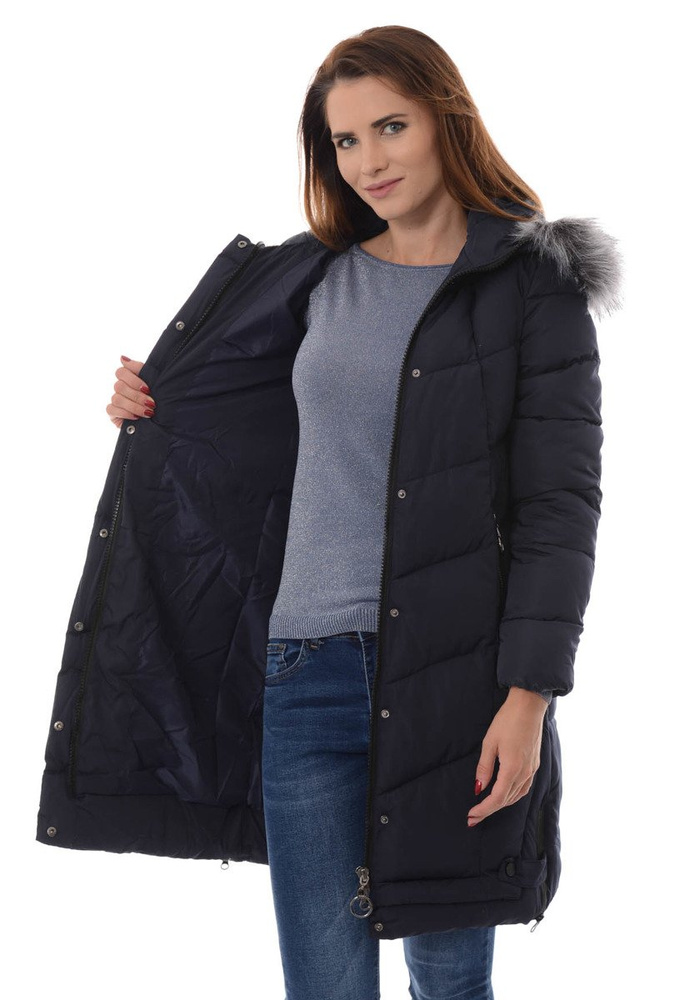 Damska Zimowa Kurtka Ortalionowa Miriam Granatowa