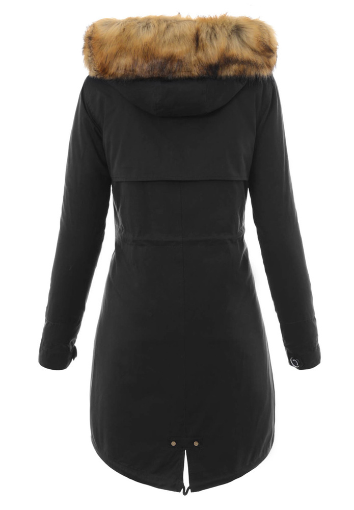 Damska Kurtka Parka Zimowa 2w1 Czarna