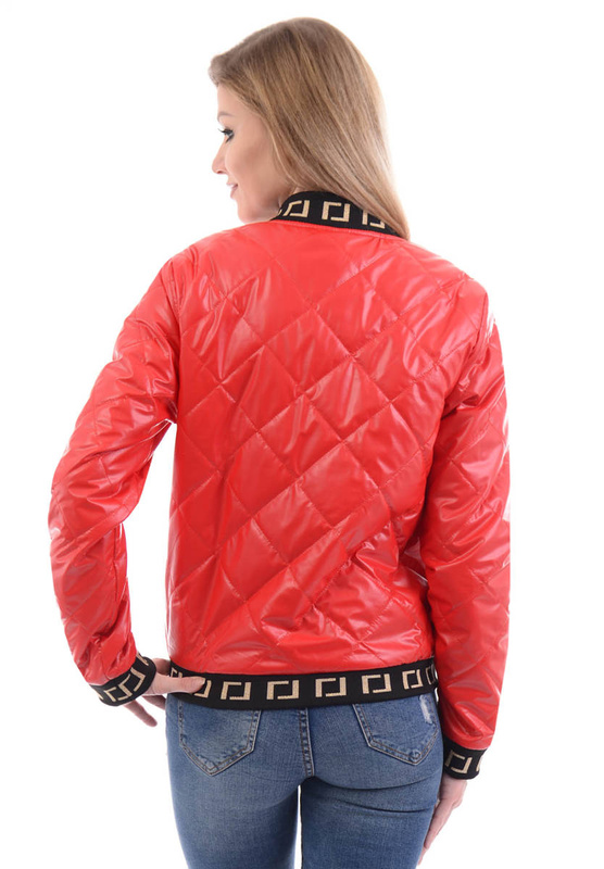 Damska Wiosenna Kurtka Bomberka Czerwona