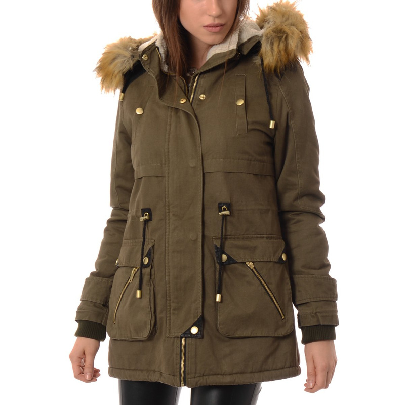 Damska Parka Zimowa Zielona