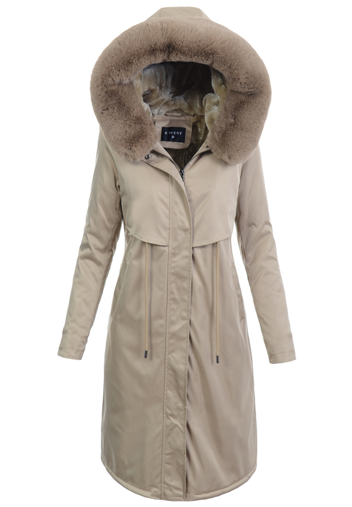 Damska Kurtka Parka Zimowa Natalia Beżowa