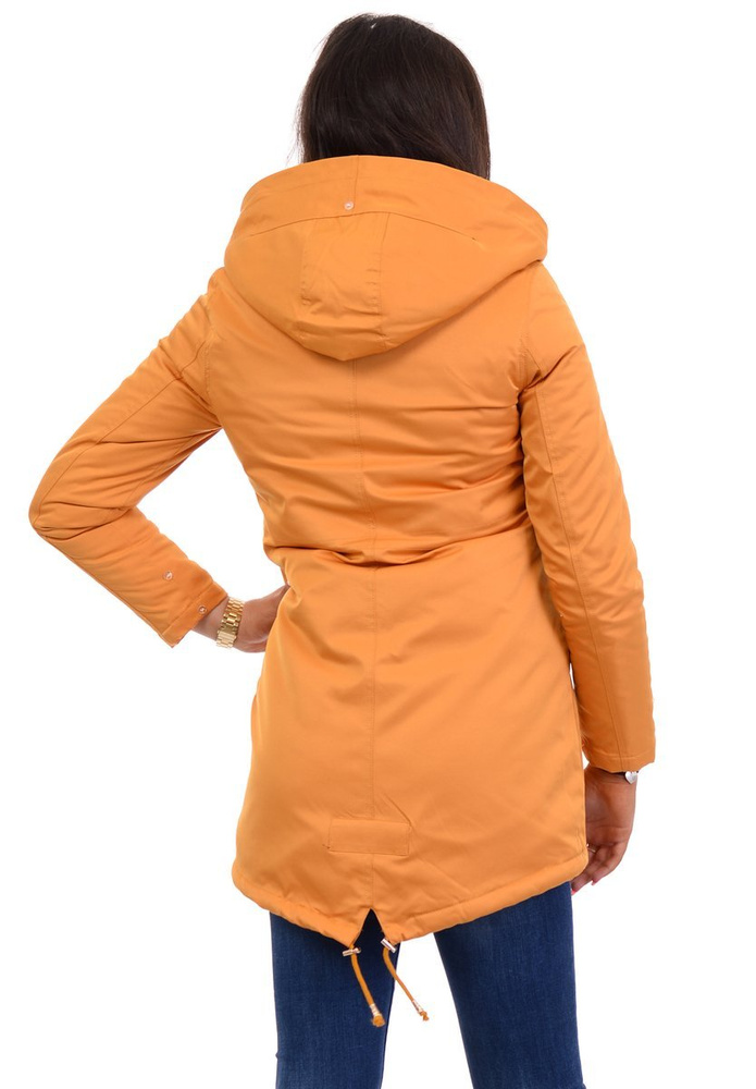 Damska Kurtka Parka Zimowa Wanessa Camel Z Futerkiem Ecru