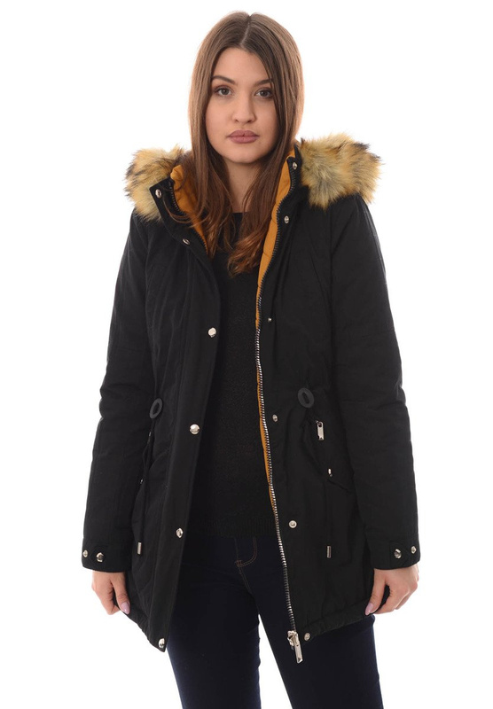 Damska Dwustronna Zimowa Kurtka Adriana Czarna