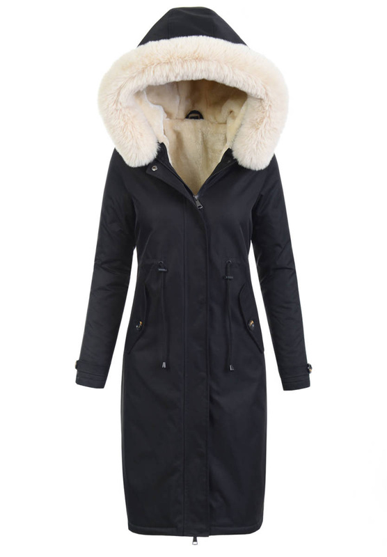 Damska Kurtka Parka Zimowa Selena Czarna