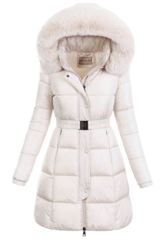 Damska Kurtka Pikowana Jagna Ecru