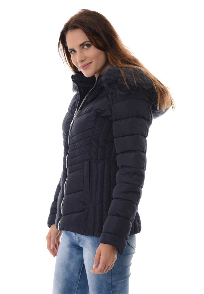 Damska Zimowa Kurtka Ortalionowa Granatowa