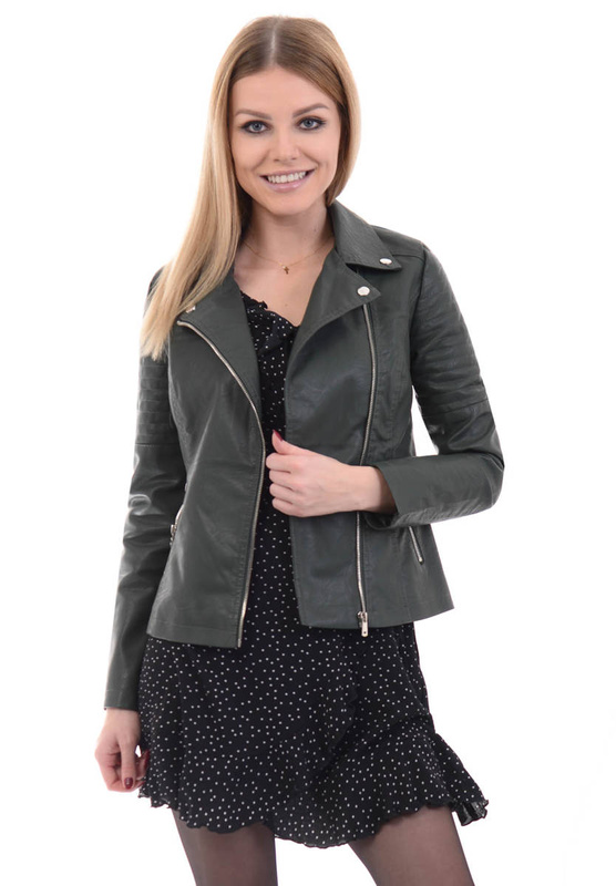 Damska Kurtka Ramoneska Sandra Zielona