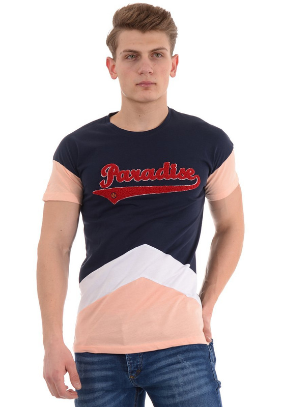 Męska Koszulka T-Shirt Nadruk Granatowa