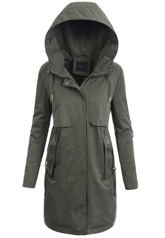 Damska Kurtka Parka Wiosenna Sofia Zielona