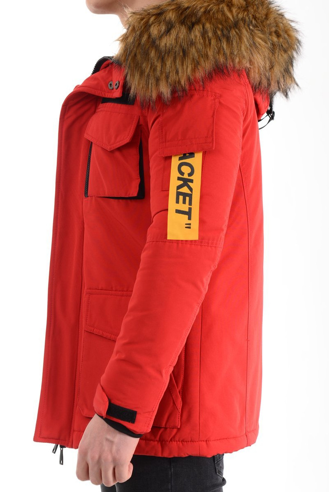 Męska Zimowa Kurtka Czerwona