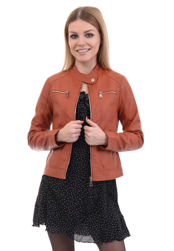 Damska Kurtka Ramoneska Klarisa Ceglana